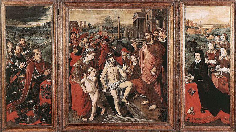 VERSPRONCK, Jan Cornelisz Triptych of the Micault Family France oil painting art